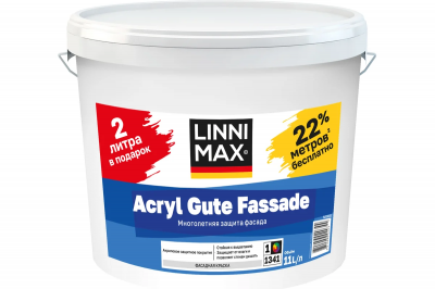 Краска водно-дисперсионная для наружных работ LINNIMAX Acryl Gute Fassade / Акрил Гуте Фассаде (11 л)