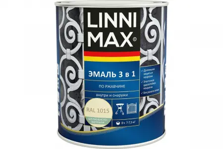 Эмаль алкидно-уретановая по ржавчине 3 в 1 LINNIMAX / ЛИННИМАКС  - превью